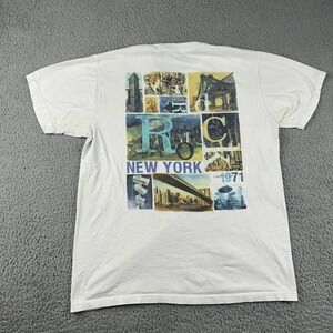 Hard Rock Cafe Shirt Adult Medium White New York Short Sleeve